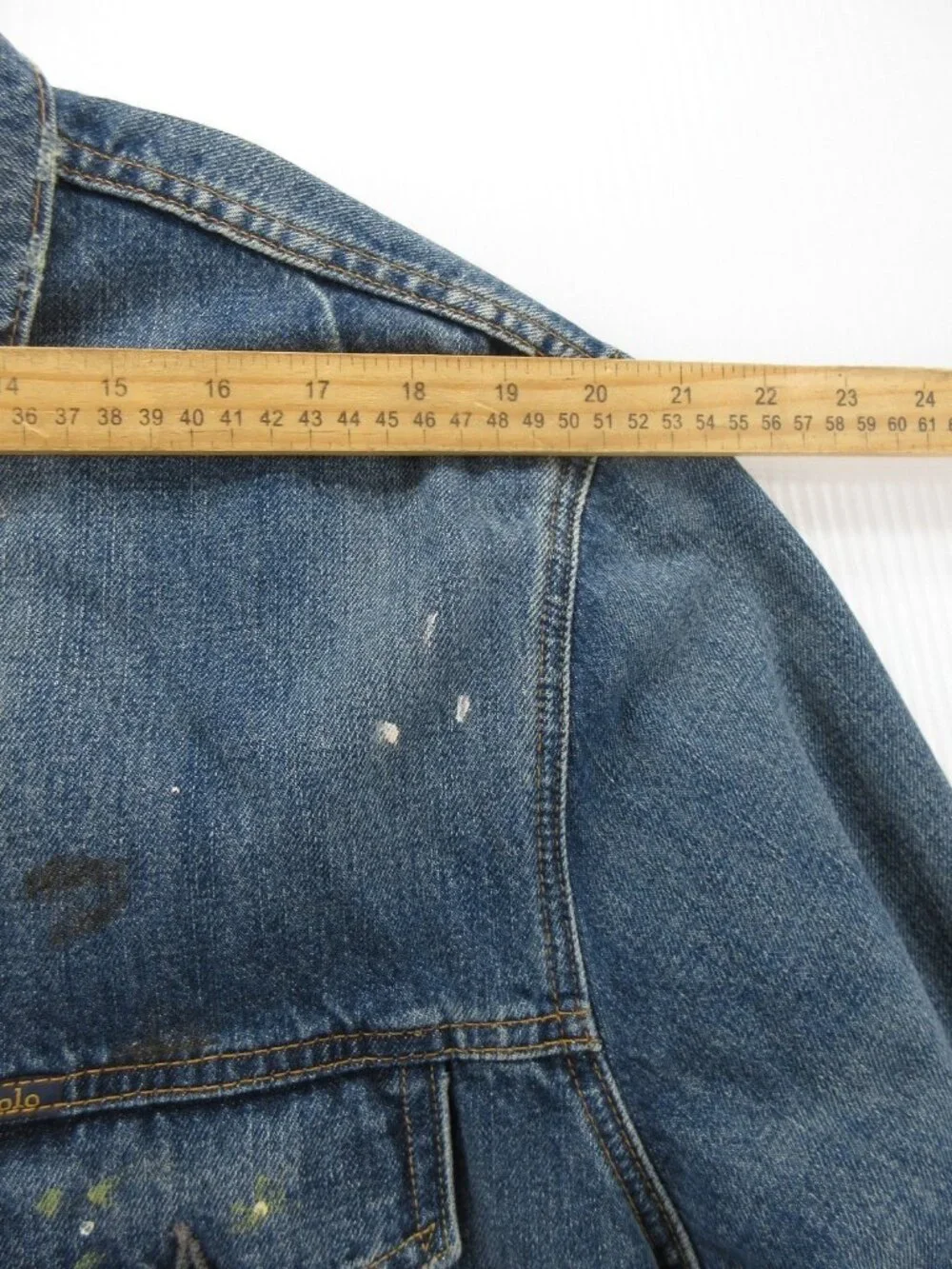 Polo Ralph Lauren Denim Supply Jacket XXL Trucker Paint Distressed